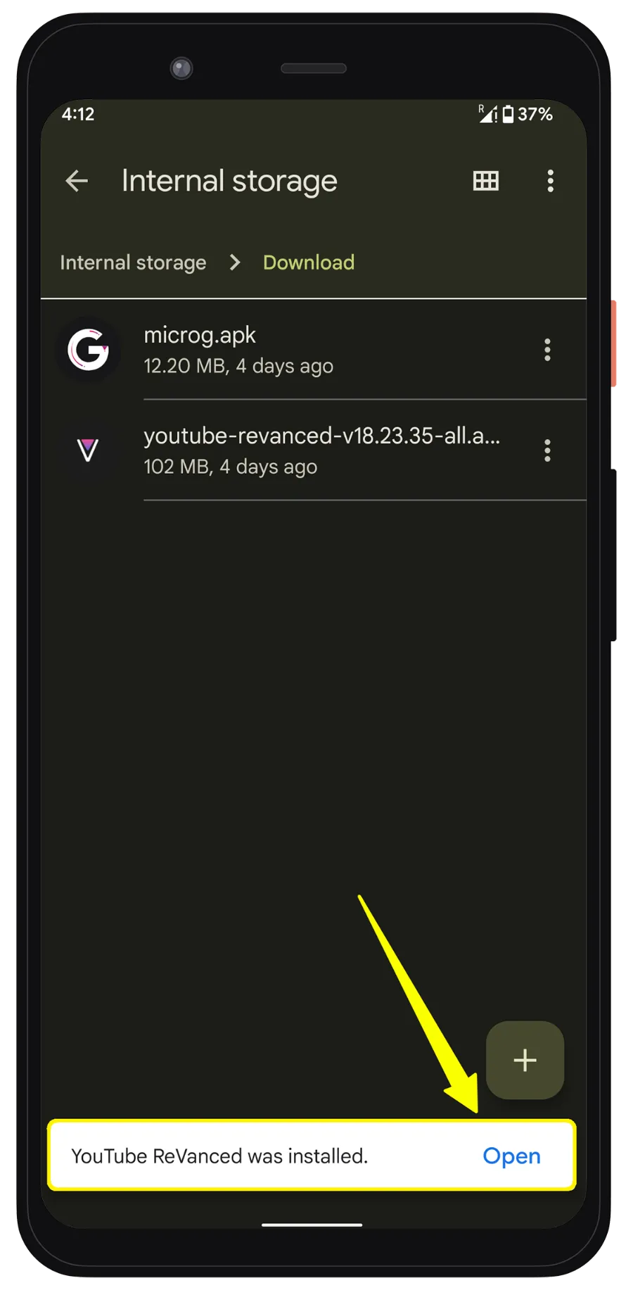 Installer YouTube ReVanced S6